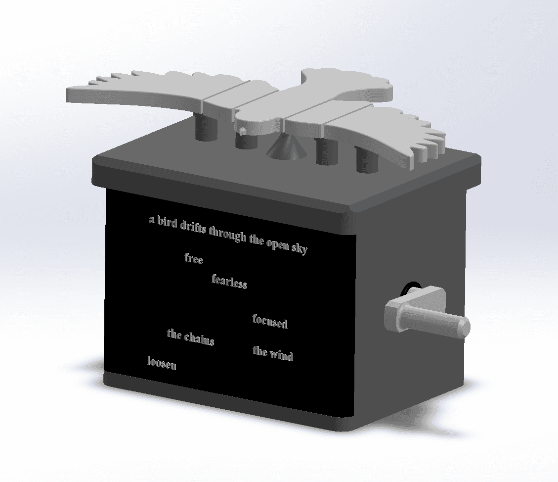 Complete CAD model of the mechanical flying bird