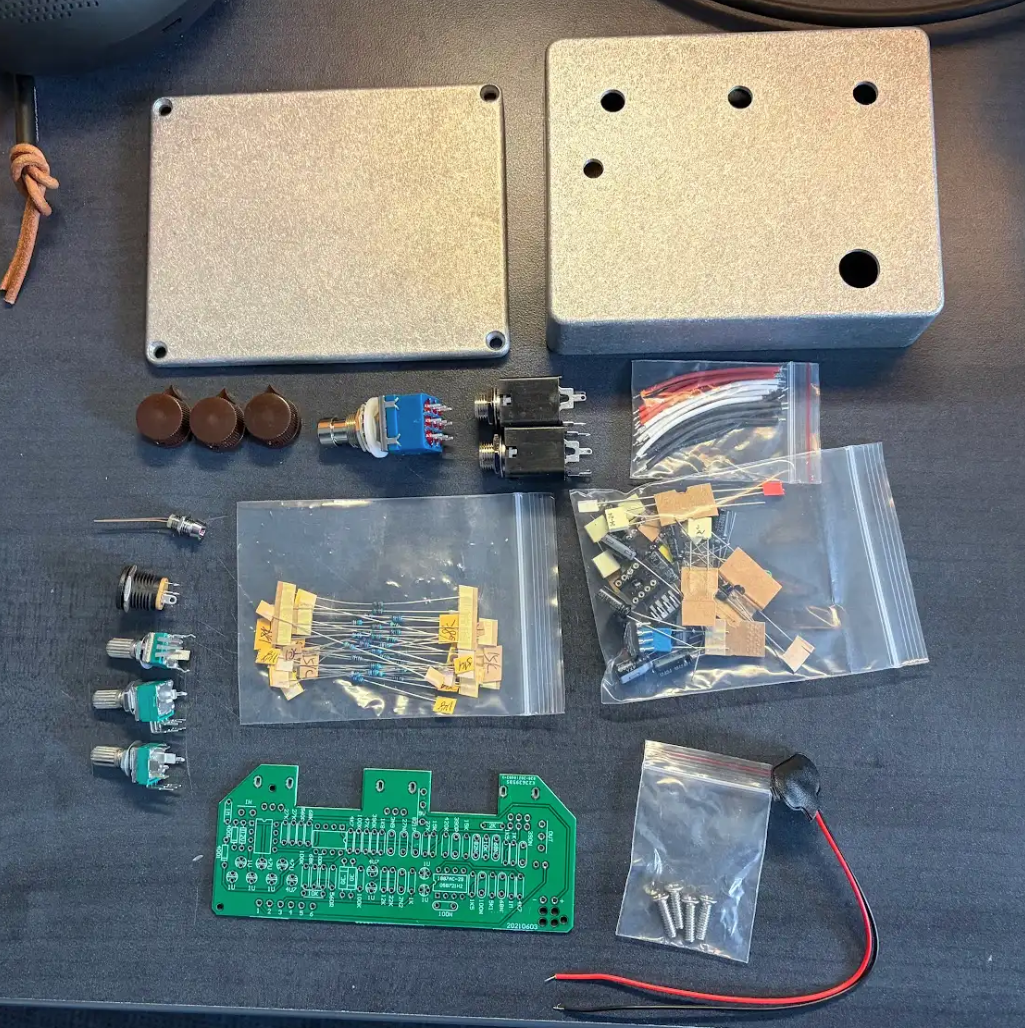 the guitar pedal prior to assembly & soldering