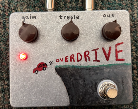 the guitar pedal's front side!